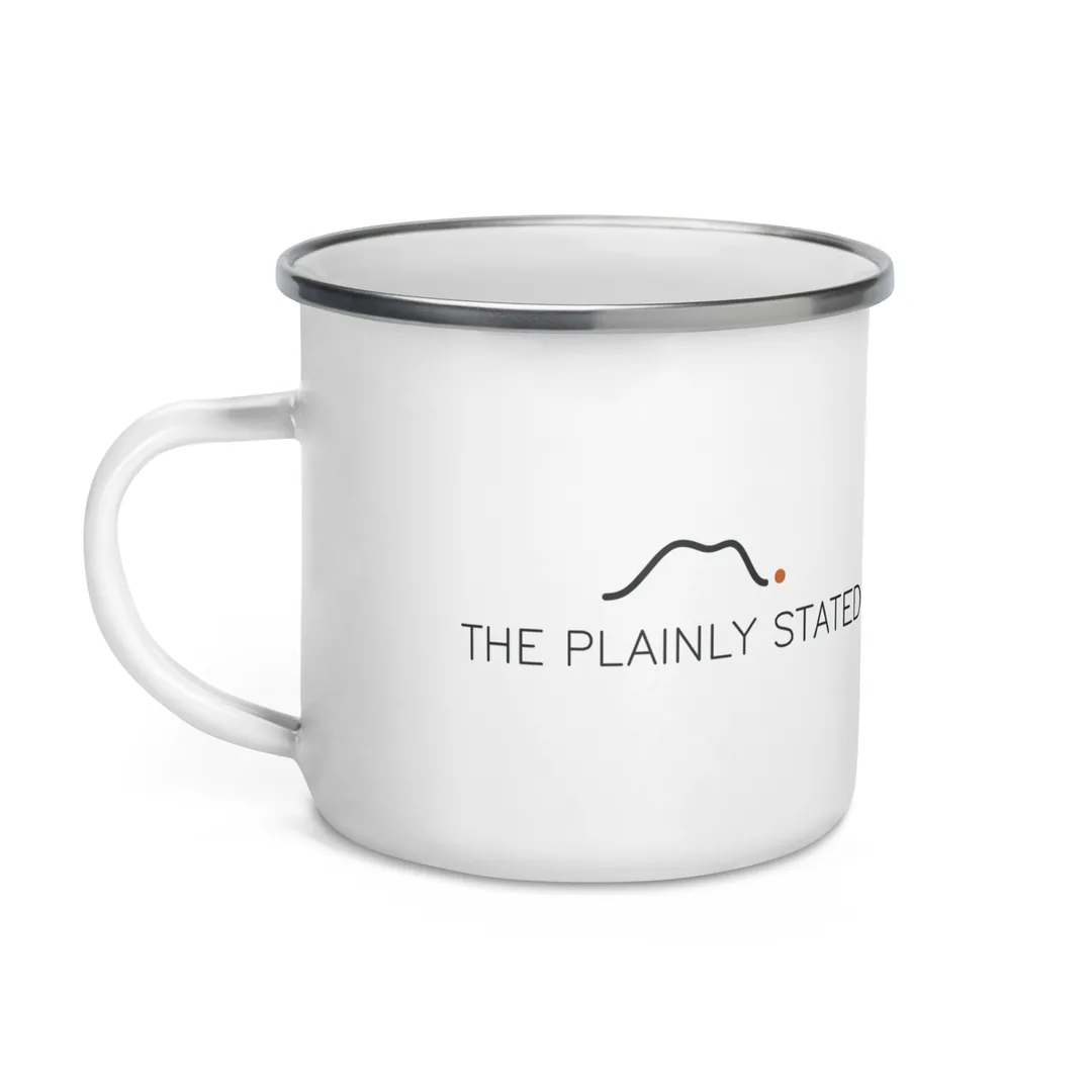 The Plainly Stated Enamel Mug, default, Left