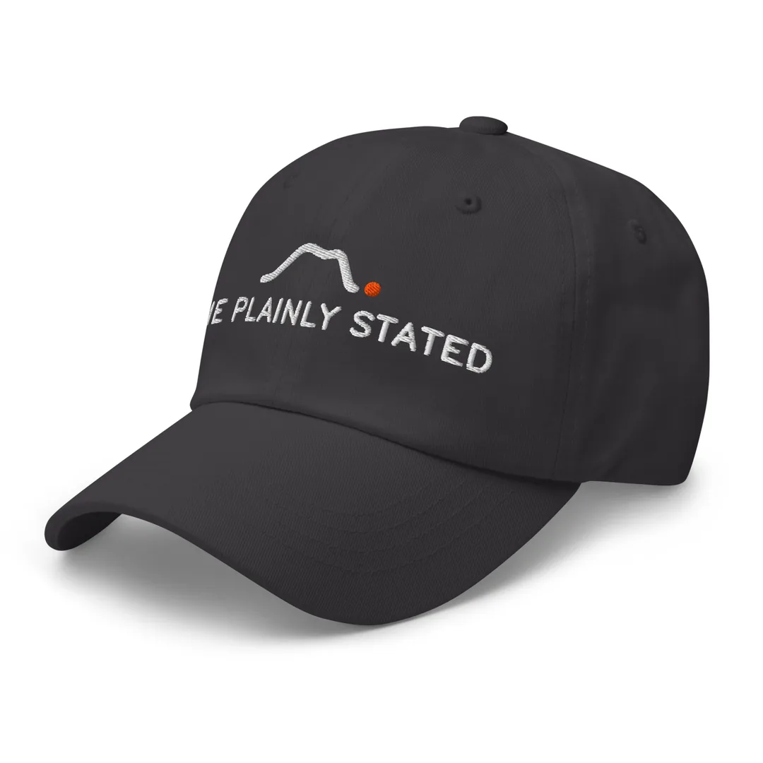 The Plainly Stated Cap, embroidery front large, Left Front